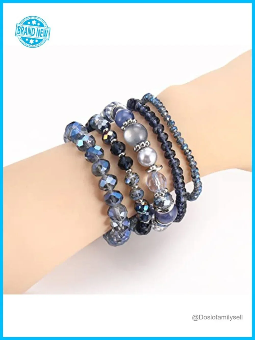 Beaded Boho Stretch Bracelet Stackable Crystal Beads Trendy Costume Jewelry